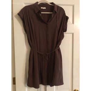 Plum shirt dress